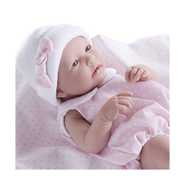 JC Toys – Poupée réaliste-bébé fille – Aux dimensions anatomiques 43,2 cm - Costume et couverture conçues par Berenguer Bouti