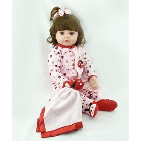 SYP Poupées Reborn 24 Pouces 60 cm Réaliste Poupées Reborn Silicone Doux Poupée Reborn Femmes Nouveau-nés qui ressemblent à d