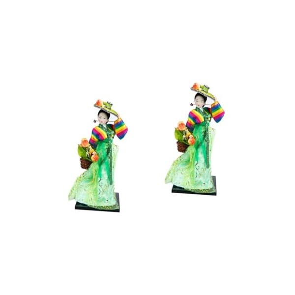 Toyvian 2Pcs Poupée Coréenne Ornement Coréen Decoraciones Para Salas De CASA Poupée Asiatique Figurine Figurine Coréenne Déco