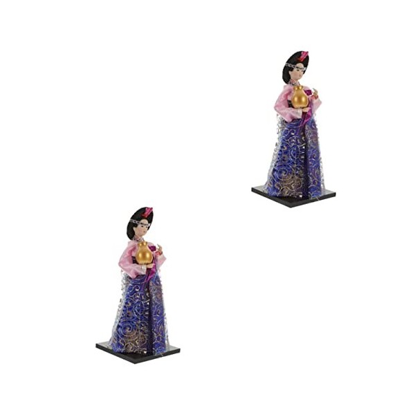 Toyvian 2Pcs Poupée Coréenne Ornement Coréen Decoraciones Para Salas De CASA Poupée Asiatique Figurine Figurine Coréenne Déco