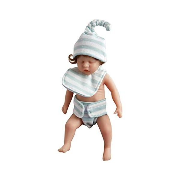 ZQXCU Bebe Reborn Fille 15cm Minuscule Poupée Reborn Vrai Vie Simulation Reborn Nouveau-né Bébé Yeux Fermer Cadeaux de Noël R