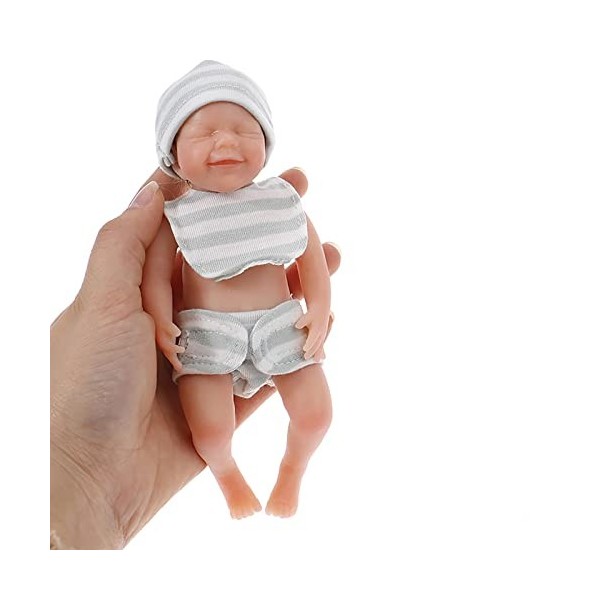 ZQXCU Poupée Reborn Realiste Fille Mini 15cm Silicone Souple Bébé Reborn Pas Cher Souple en Silicone Reborn Babys Dolls ,A