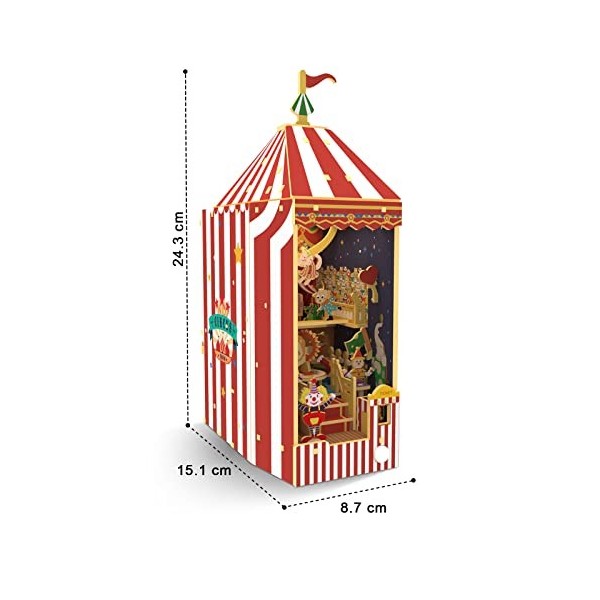 Cuteefun Book Nook Kit, Kit de Maison Miniature de Poupée avec LED, Maquette pour Adultes à Construire Cadeaux danniversaire