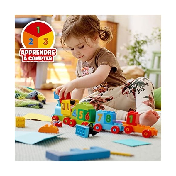 LEGO 10847 Duplo Le Train des Chiffres, Jeu De Construction Éducatif avec Briques Géantes, Jouet Bébé 1 an