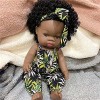 HLILY PoupéE Reborn, Réaliste Poupée Nouveau-né Bébé Fille Noire Africaine Simulation Nouveau-Né Jouet, pour Filles Garçons A