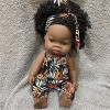 HLILY PoupéE Reborn, Réaliste Poupée Nouveau-né Bébé Fille Noire Africaine Simulation Nouveau-Né Jouet, pour Filles Garçons A