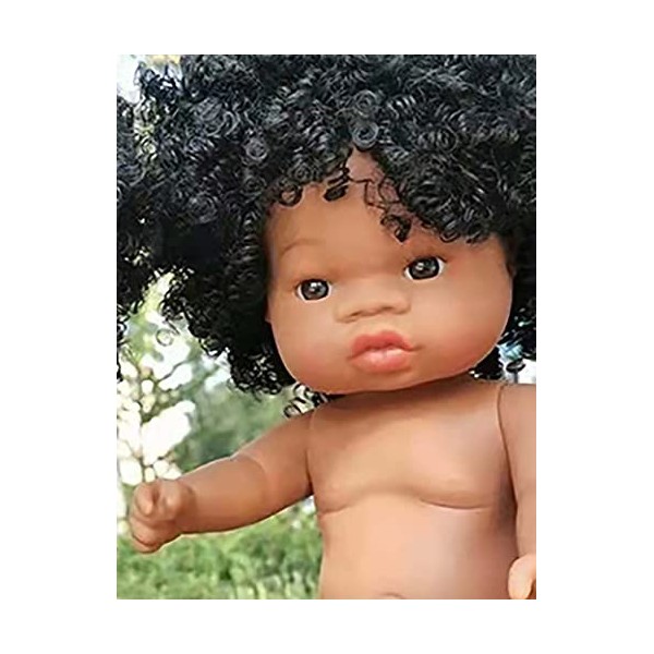 HLILY PoupéE Reborn, Nouveau-Né Reborn Baby Dolls Silicone Bébé Nouveau-né Fille Noire Réaliste Mignon Jouet De Noël, Mignon 