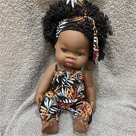 HLILY PoupéE Reborn, Simulation Reborn Baby Dolls Black Doll African Black Girl Doll, Nouveau-Né Reborn Baby Dolls Réaliste M