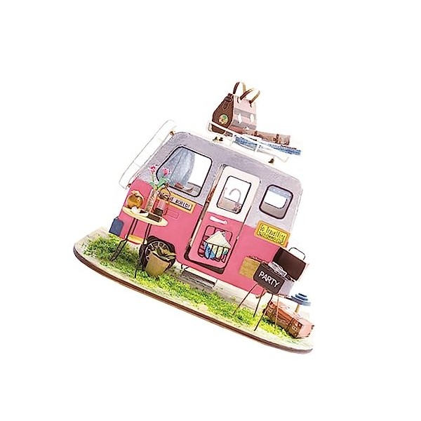 ibasenice Modèle De Maison Miniature Mini Maison Kit Maison De Poupée en Bois Artisanat Suite Cadeau Fait À La Main Faites-Le