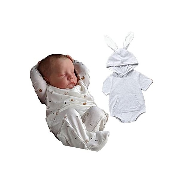 MOUSKE Bebe Reborn Garcon | 19 Pouces Soft Touch BéBé Reborn RéAliste Vinyle Souple - Poupee Reborn Fille Ressemble à Un Vrai