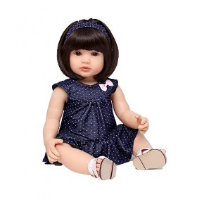 Anyee Bebe Reborn Fille Corps en Silicone Souple, 55cm Lavable à la Main Poupée Reborn aux Yeux FermésRessemble à Un Vrai béb