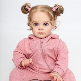 ZIYIUI Bébé Reborn Fille 55 cm Silicone Souple Vinyle Fabriqué à la Main Cadeau de Noël