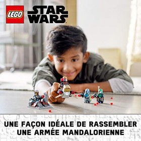 LEGO 75267 Star&nbsp;Wars Coffret&nbsp;de&nbsp;Bataille&nbsp;Mandalorien, Set avec 4 Figurines, Speeder Bike et Mini-Fort