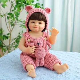 ZIYIUI 22 Pouces 55 cm Simulation Bebe Reborn Fille Silicone Vinyle Corps Complet Réaliste Nouveau-né Fille Poupée Cadeau de 