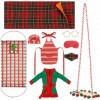 Lot de 9 accessoires pour poupée de Noël - Vêtements de poupée pour poupée - Décoration de Noël élégant 