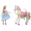 Barbie Princesse Adventure poupée blonde et son cheval merveilleux, lumières, sons et mouvements réalistes, emballage fermé, 