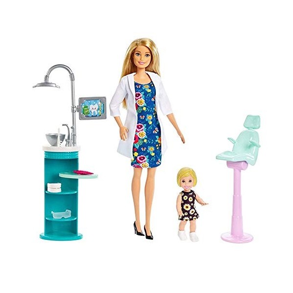 Barbie Tandarts Pop met Kind en Accessoires