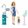 Barbie Tandarts Pop met Kind en Accessoires