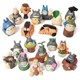 KUANDARMX Q Version Anime Mon Voisin Totoro Petit modèle dornement poupée Ensemble Complet de 20 Cadeaux dornements Mignons