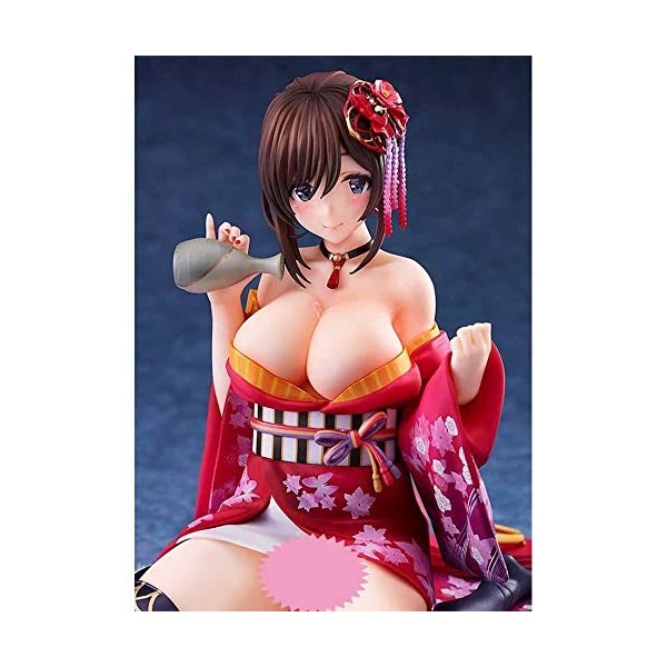 POMONO Ecchi Figure Anime Figure Personnage Original Pelé Retour Kimono 1/6 Kimono VER. Doux Poitrine Assis Posture Mignon Po