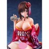 POMONO Ecchi Figure Anime Figure Personnage Original Pelé Retour Kimono 1/6 Kimono VER. Doux Poitrine Assis Posture Mignon Po