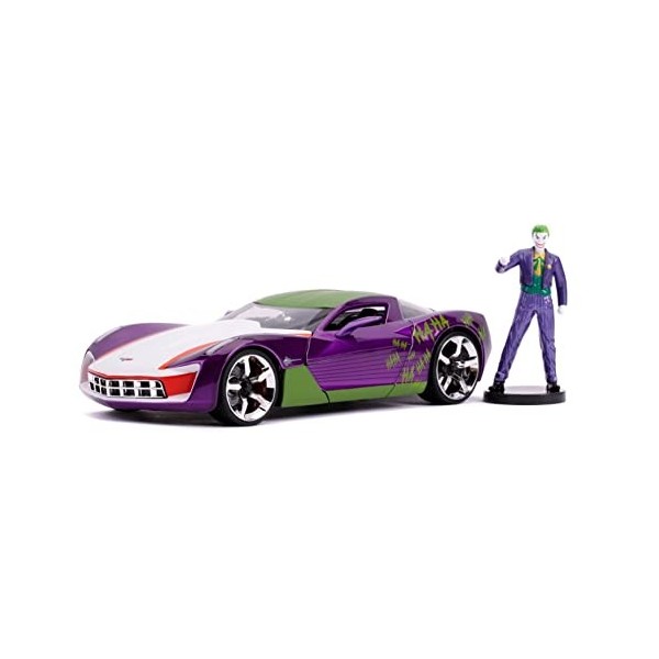 Jada 1:24 Diecast 2009 Chevy Corvette Stingray Concept With JokerFigure