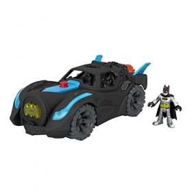 Fisher-Price Imaginext Kit de véhicule avec une figurine Batman DC Super Friends et une Batmobile entièrement équipée 30 cm 