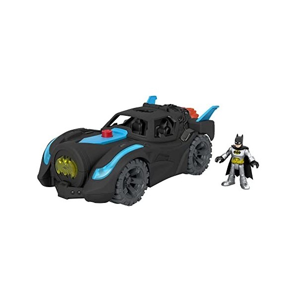 Fisher-Price Imaginext Kit de véhicule avec une figurine Batman DC Super Friends et une Batmobile entièrement équipée 30 cm 