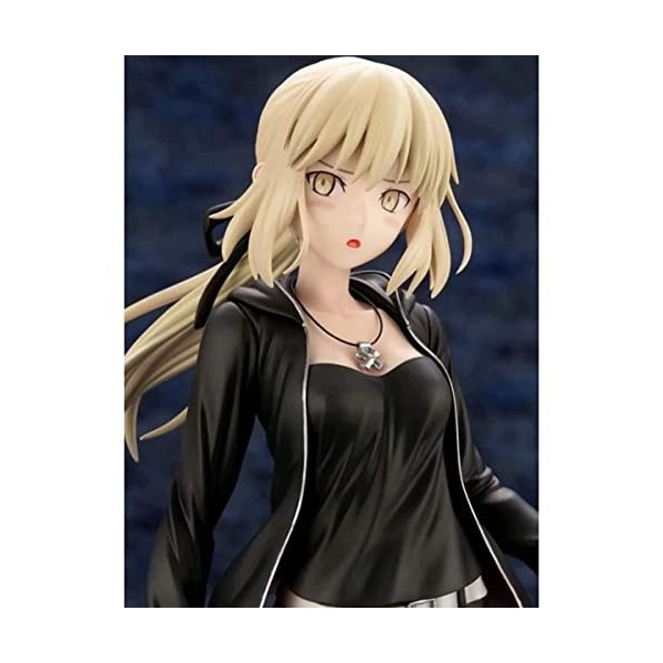 BOANUT Figurine danime Fate FGO Saber/Altria Pendragon, Figurine de Pose Debout Jolie Jolie Fille Anime, Noir décontracté Ev