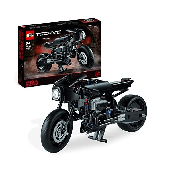 LEGO 42155 Technic Le Batcycle de Batman, Jouet de Moto à Collectionner, Kit de Construction de Maquette, Super Héros Embléma