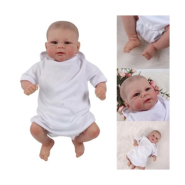 15 7 Life Like Baby Reborns Toy Toddler Sleeping Peluche Reborns en Coton Qui A Lair Réel avec EyeOpened Silicone Baby Po