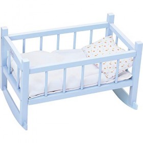 PETITCOLLIN - Lit bercelonnette bleu en bois pour Poupée - Accessoires Poupée pour enfant - 800115