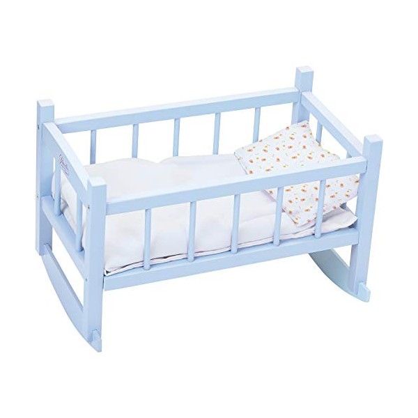 PETITCOLLIN - Lit bercelonnette bleu en bois pour Poupée - Accessoires Poupée pour enfant - 800115