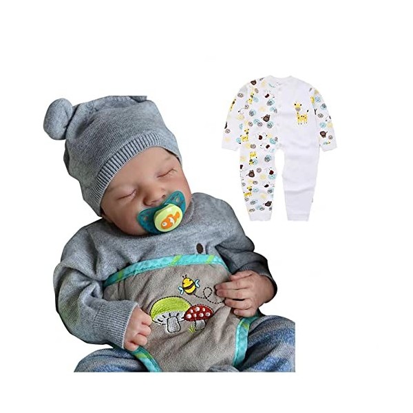 OWLEEN Poupee Reborn Fille, 19 Pouces Lavable à la Main Bebe Reborn Silicone Plein Corps Corps en Vinyle Souple, Bebe Reborn 