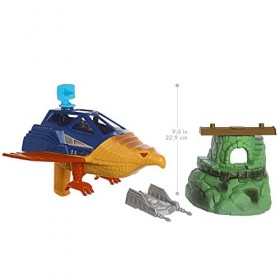 Coffret Les Maîtres de l’Univers Origins Jet et Bunker de Super-héros, avec Talon Fighter et Point Dread, 14 cm,