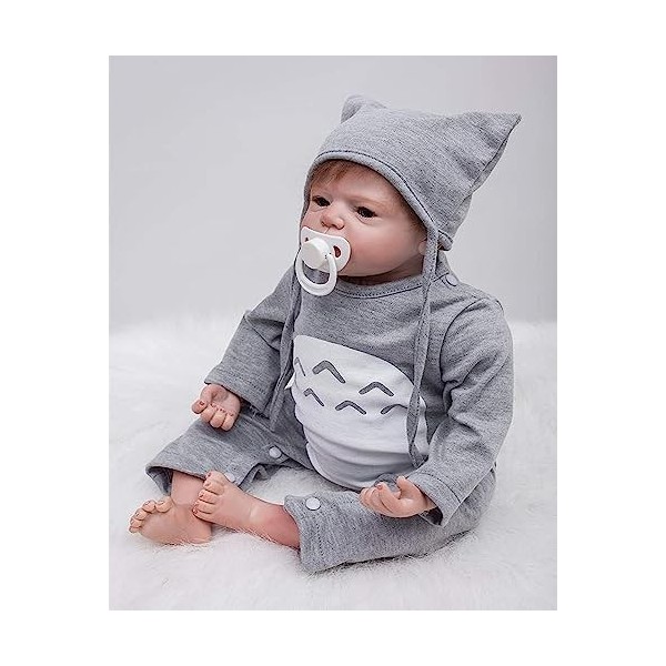 ZIYIUI Réaliste Reborn Poupée Bébé Vinyle de Silicone Souple 20 Pouces en Train de Dormir Nouveau-Né Jouet magnétique Réalité