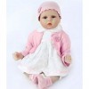 ZIYIUI Bébé Poupée Reborn Fille Silicone Bebe Reborn Poupee Nouveau-née Réaliste 55 cm Tenue Rose Jouet Cadeaux