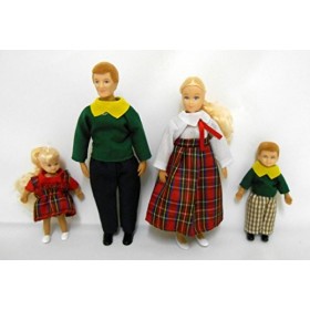 Melody Jane Poupées Miniature 1:12 Famille Moderne de 4 People Papa Maman Petite Fille & Garçon