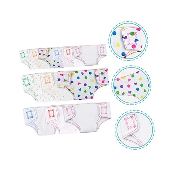 SAFIGLE 36 Pièces Couches en Tissu pour Filles Sac à Langer Bébé Poupée Jouets pour Nouveau-nés Vêtements De Poupée De 18 Pou