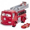 Disney Pixar Cars Color Changers coffret véhicule Red cascade et éclaboussures, camion de pompiers rouge et voiture incluse, 