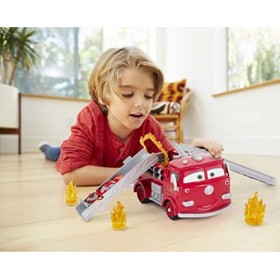Disney Pixar Cars Color Changers coffret véhicule Red cascade et éclaboussures, camion de pompiers rouge et voiture incluse, 
