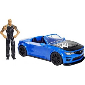 WWE Wrekkin’ Slam-Mobile Vehicle with Rolling Wheels & 8 Breakable Parts & 6-Inch/15.24 cm The Rock Basic Action Figure, Gift
