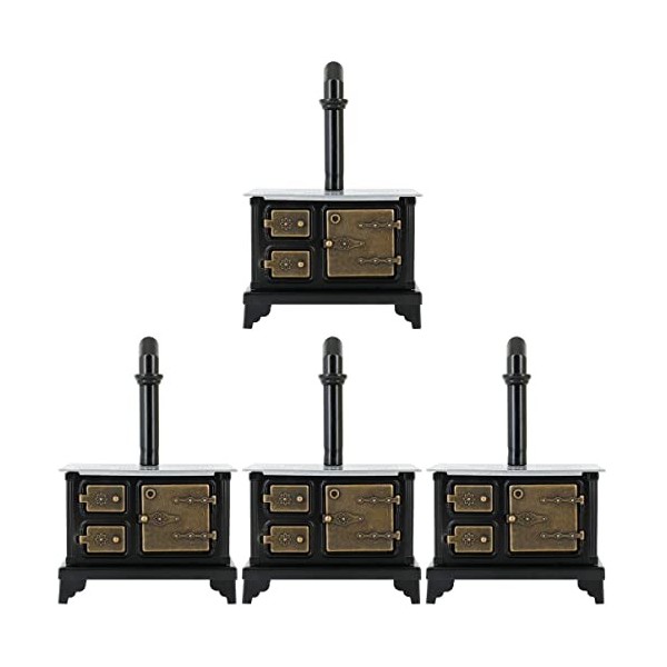 Toyvian 2 Pièces Poêle De Maison De Poupée Meubles De Maison Miniature Poêle De Cuisine De Maison De Poupée Banc De Cuisine R