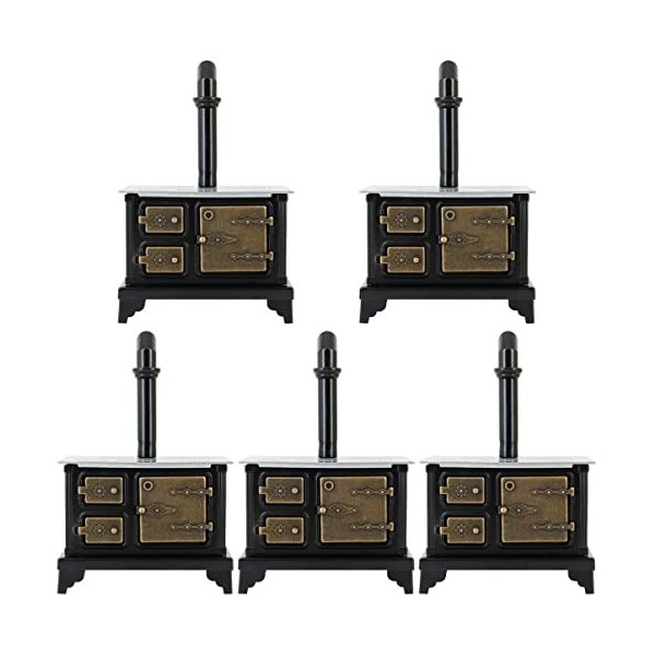 Toyvian 2 Pièces Poêle De Maison De Poupée Meubles De Maison Miniature Poêle De Cuisine De Maison De Poupée Banc De Cuisine R