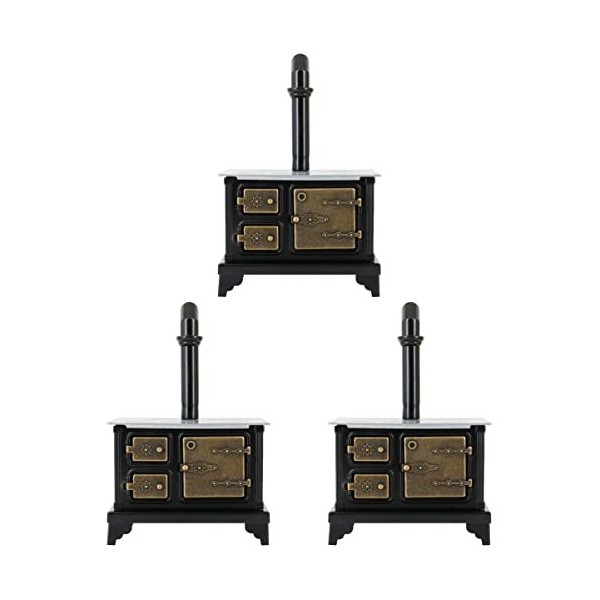 Toyvian 2 Pièces Poêle De Maison De Poupée Meubles De Maison Miniature Poêle De Cuisine De Maison De Poupée Banc De Cuisine R