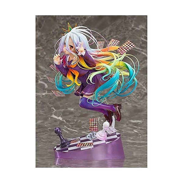 POMONO Ecchi Figure No Game No Life Shiro 1/8 Figure Complète Posture Debout Mignonne Poupée Modèle Décor Personnage De Bande