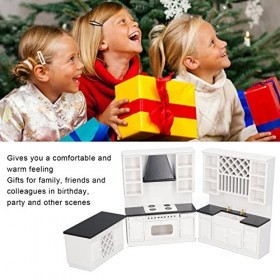 Comptoir de Bar Miniature en Bois de Bouleau 1/12, Cuisine de Maison de poupée, Ensemble darmoires de Cuisine de Maison de p