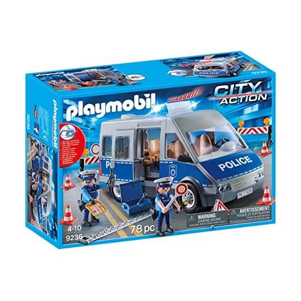Playmobil 9236 Fourgon de policiers avec matériel de barrage