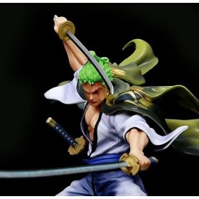 KAMFX One Piece Kimono Roronoa Zoro Anime Figure Battle Scene Anime Character Model Comic Character Sculpture Collectibles De