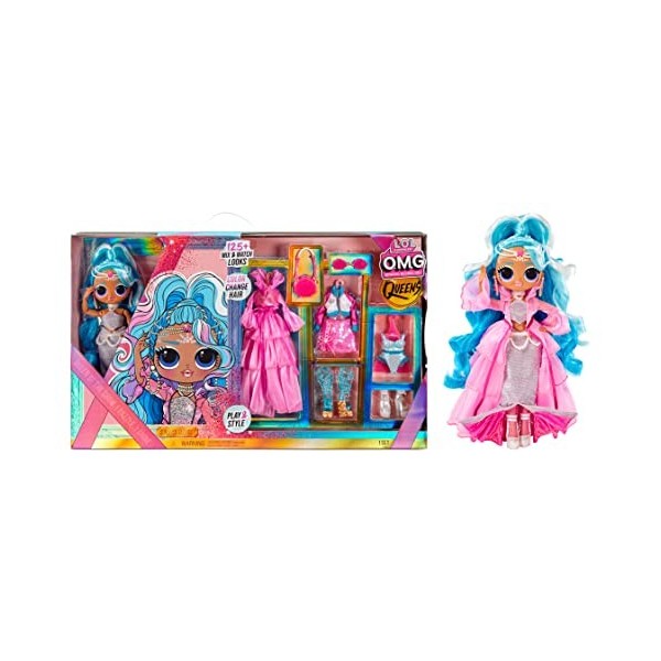 LOL Surprise OMG Queens Poupée mannequin - SPLASH BEAUTY - avec + 125 looks à assortir – Contient des tenues, accessoires, ch